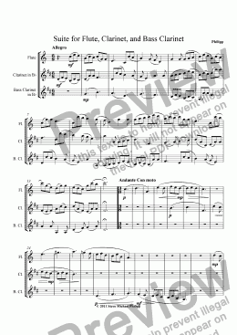 page one of Suite for Flute, Clarinet, and Bass Clarinet