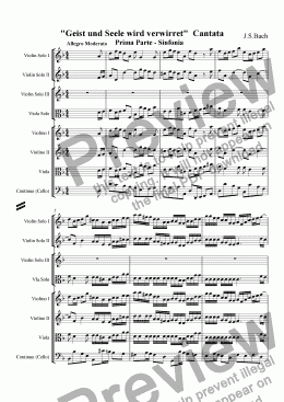 page one of Sinfonia from Cantata