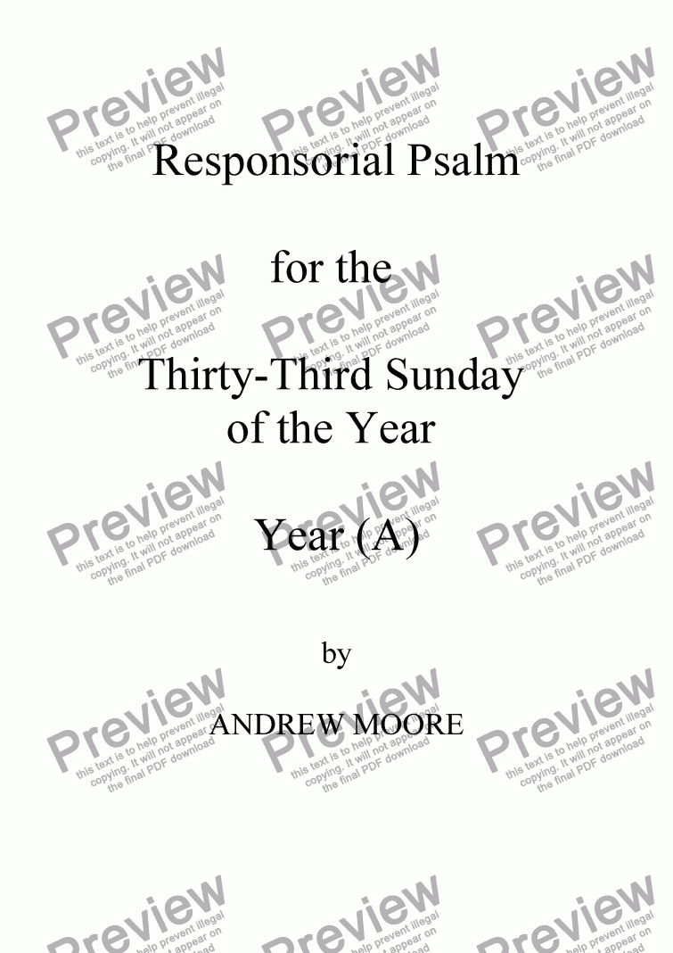 page one of Thirty-Third Sunday of the Year (A)