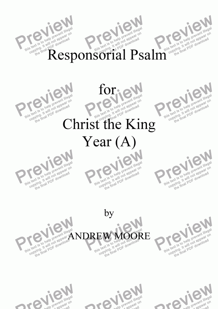 page one of Christ the King (Year A)