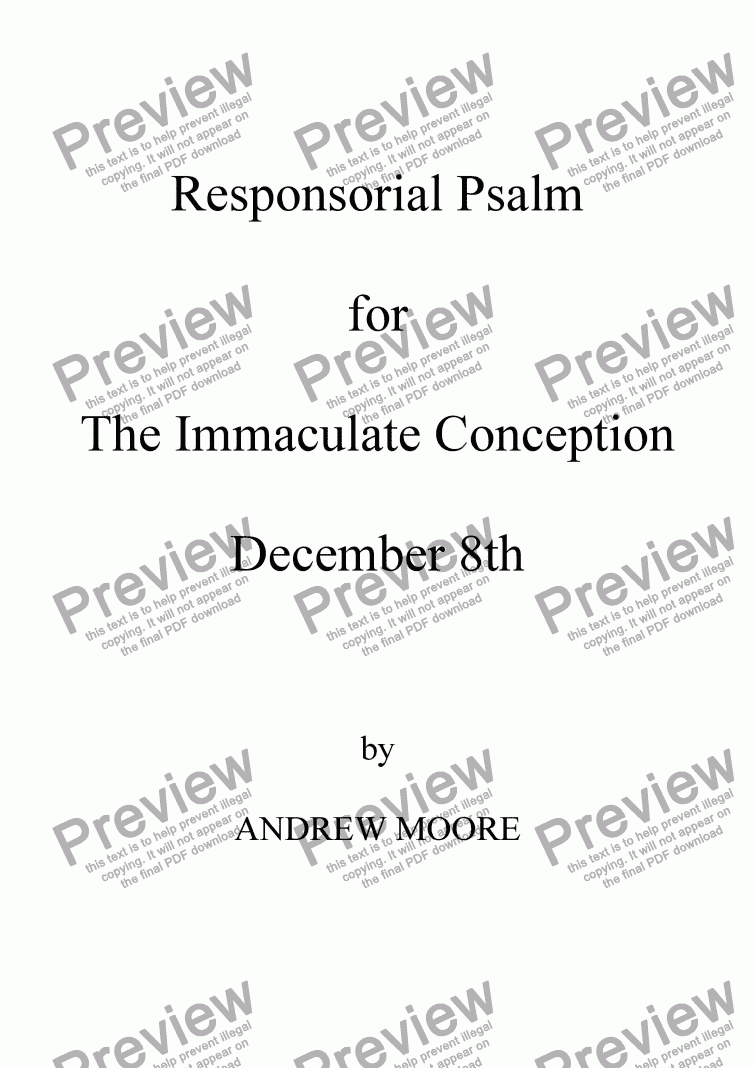 page one of The Immaculate Conception - Dec 8th Year A