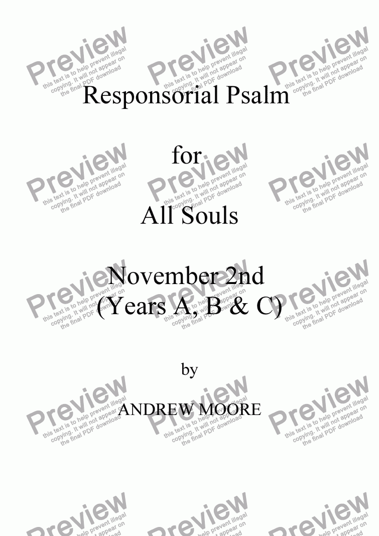 page one of All Souls - Nov 2nd Year A