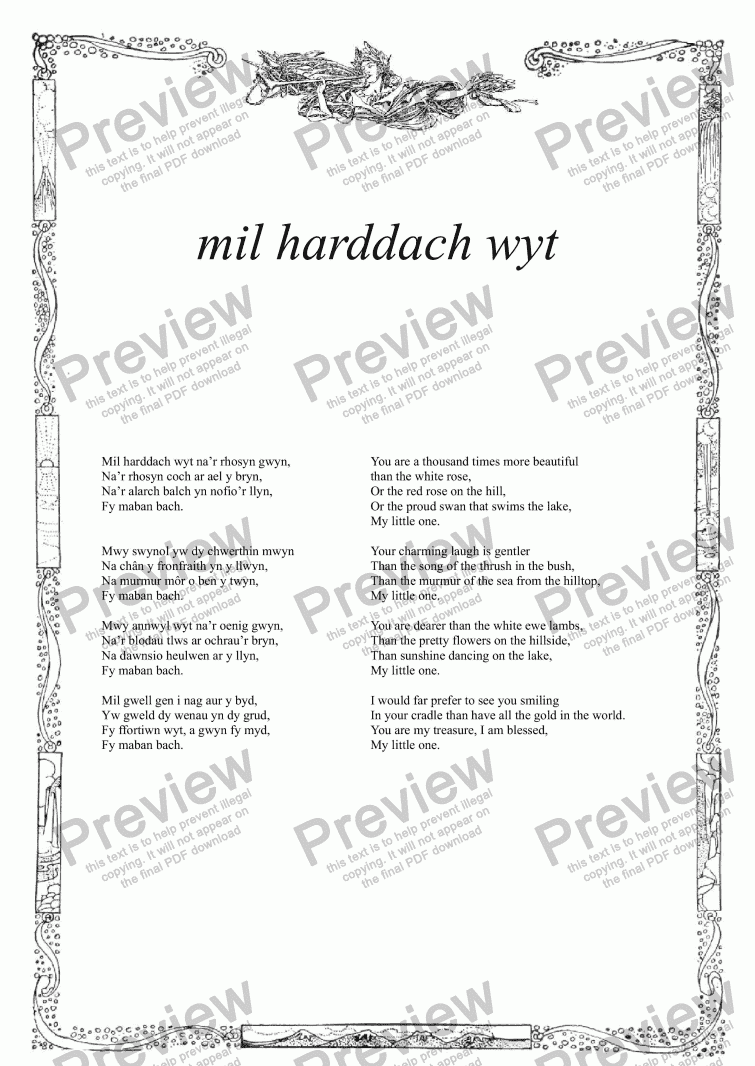 page one of Mil harddach wyt