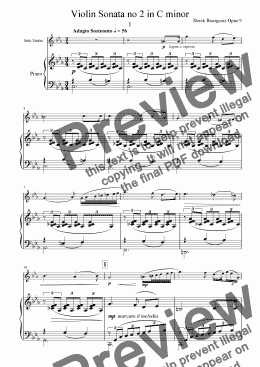 page one of Violin Sonata No 2 1st movement