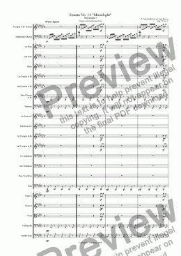 page one of Moonlight Sonata - 3rd Movement (C# Minor) - Orchestra with Trumpet and Euphonium Duet