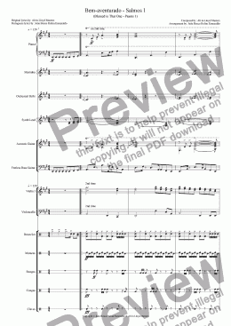 page one of 22- Bem-aventurado - Salmos 1 - in A - Coral e Orquestra (Original melody by Alvin Loyd Masters)