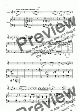 page one of Violin Sonata No 2 2nd movement
