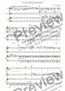page one of Piano Trio No. 1 - 1. Introduction: Andante, molto tranquillo