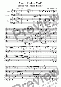 page one of Pendeen Watch - march for piano trio