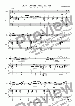 page one of City of Dreams (Piano and Flute)