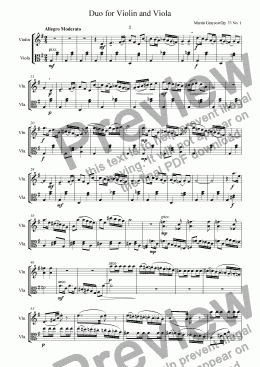 page one of Duo for Violin and Viola Op. 33