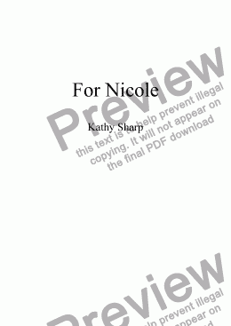 page one of For Nicole