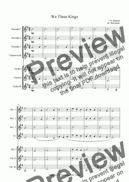 page one of We Three Kings for School Orchestra