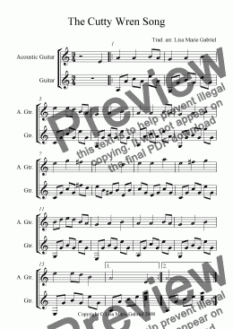 page one of The Cutty Wren - Beginner Guitar Duet
