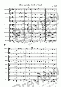 page one of Christ lay in the Bonds of Death [Bach]