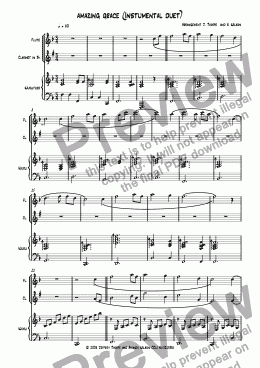 page one of Amazing Grace (Instrumental duet)