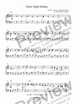 page one of Silent Night Medley (Easy Piano Solo)