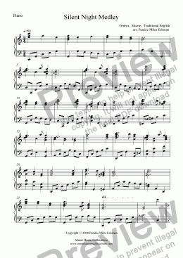 page one of Silent Night Medley (Piano Solo)
