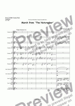 page one of March from 'The Nutcracker' arr for Clarinet Ensemble