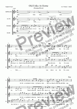 page one of Swanee River (SATB)