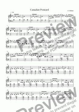 page one of Canadian Postcard (Piano solo)