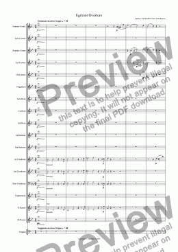 page one of Egmont Overture - Brass Band