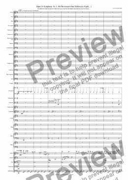 page one of Opus 20 Orchestral Suite No 1 4th Movement