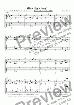 page one of Silent Night (easy)
