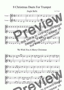 page one of 8 Christmas Duets For Trumpet
