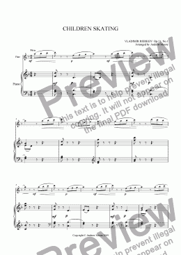 page one of ’Children Skating’ for flute & piano