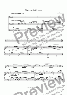 page one of Nocturne for Viola and Piano