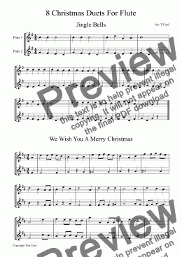 page one of 8 Christmas Duets For Flute