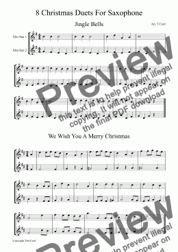 page one of 8 Christmas Duets For Saxophone