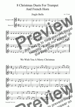 page one of 8 Christmas Duets For Trumpet and Horn in F