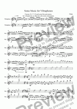 page one of Music for Vibraphones