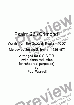 page one of Psalm 23 (Crimond)