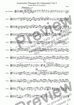 page one of !3.exercises for Alto-Trombone Solo (Alto-Clef)