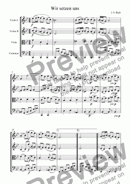 page one of Wir setzen uns (Arr. String Quartet)