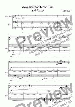 page one of Movement for Tenor Horn and Piano
