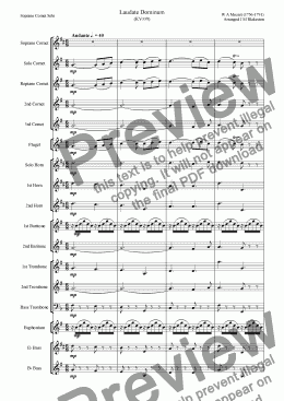 page one of Laudate Dominum(KV339) Soprano Cornet Solo