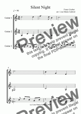 page one of Silent Night - Guitar Trio