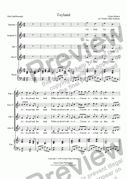 page one of Toyland (Women's Vocal Quartet)