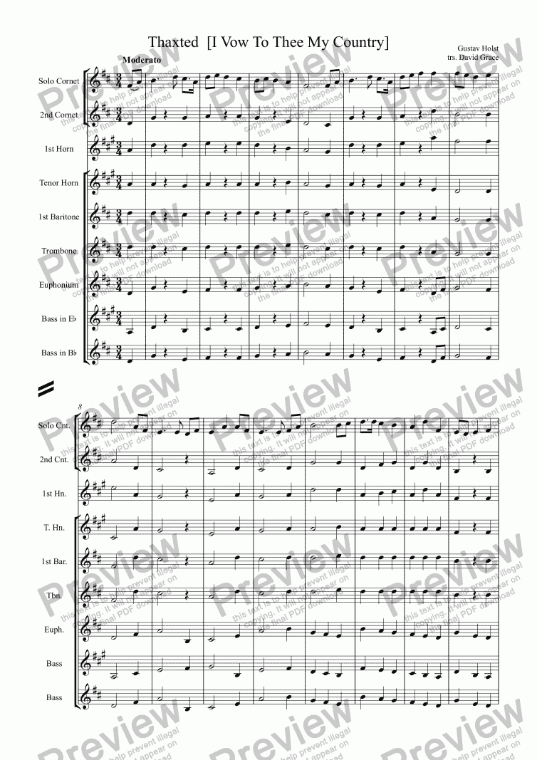 I Vow To Thee My Country Thaxted Download Sheet Music Pdf File