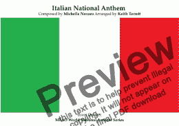 page one of Italian National Anthem (Mameli Hymn) for Brass Quintet  (World National Anthem Series)
