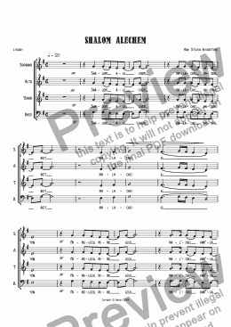 page one of Shalom Alechem Choral