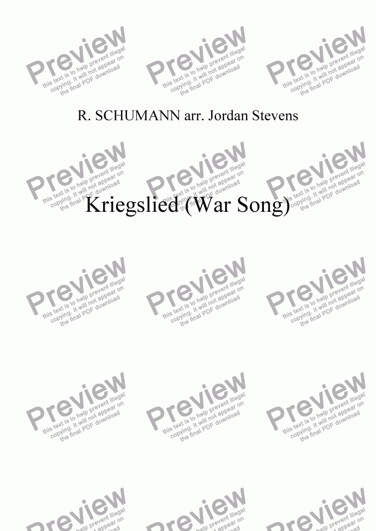 page one of Kriegslied (War Song)