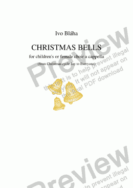 page one of CHRISTMAS BELLS (Zvoní zvony) for children’s or female choir a cappella (English words)