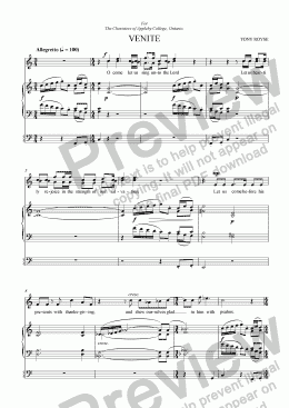 page one of Venite and Jubilate in C - (SS + Organ)