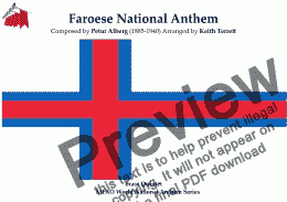 page one of Faroese National Anthem for Brass Quintet (MFAO World National Anthem Series)