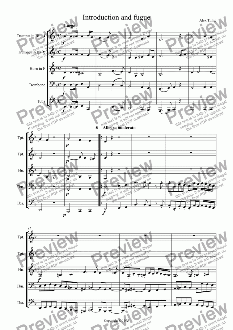 page one of Introduction & fugue